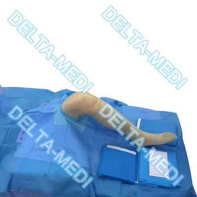 حزم جراحية يمكن التخلص منها من PP PE باللون الأزرق حول الفتحة مع حزمة تنظير مفصل الركبة القابل للتصرف SMF