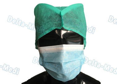 قبعات الطبية الخضراء القابل للتصرف غير المنسوجة على نوع الظهر للمستشفى