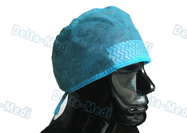 القبعات الزرقاء يمكن التخلص منها ، PP / SMS القبعات الجراحية القابل للتصرف مع العصابة