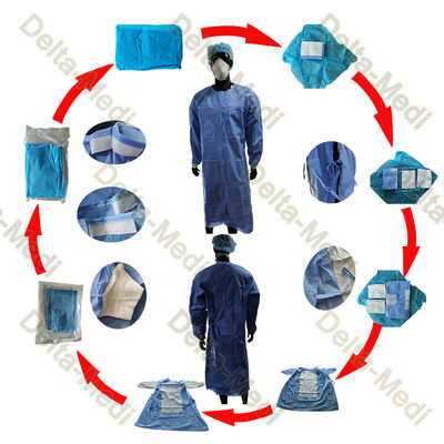 عززت ثوب جراحي يمكن التخلص منه معقم مستشفى SMS ثوب جراحي للمريض