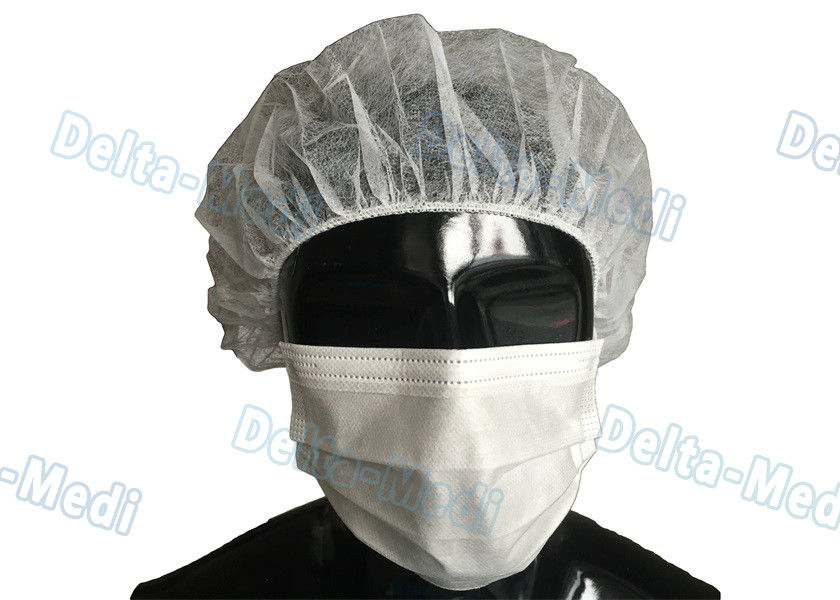 قبعات الجراحية البيضاء يمكن التخلص منها جولة / شقة نفاذية عالية الهواء المرونة