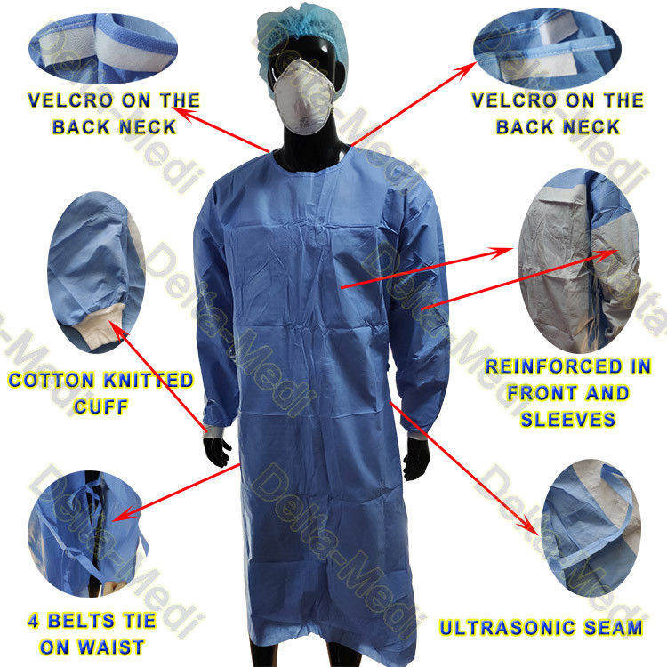 XL M L S XXL Reinforced Disposable Surgical Gown For Hospitals